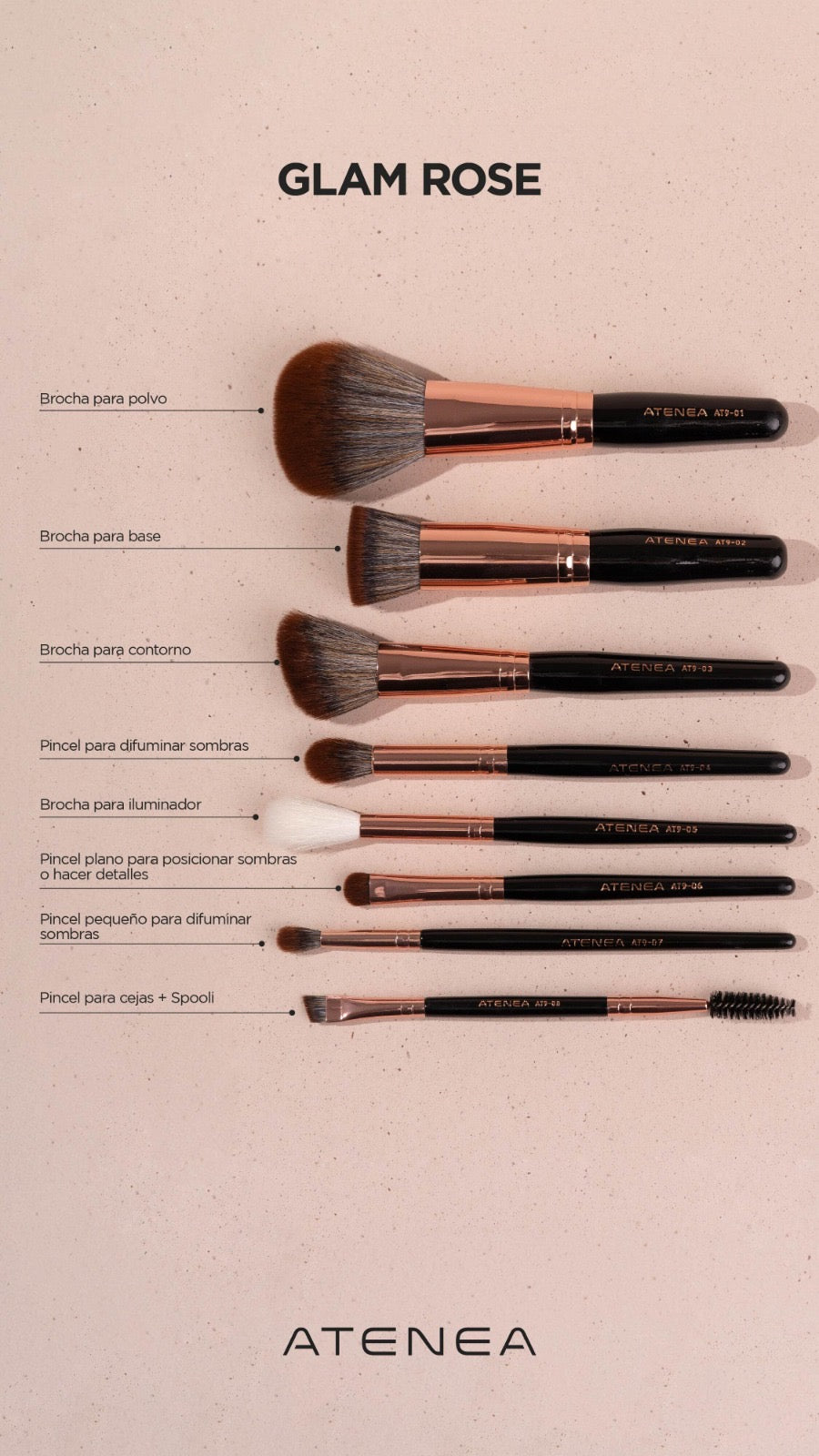 Glam rose atenea brochas