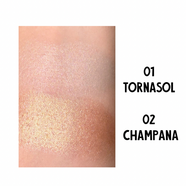 Iluminadores en crema glowy shell tornasol y champaña Bloomshell