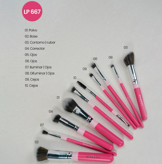 Kit de brochas Fluffy x10 Montoc