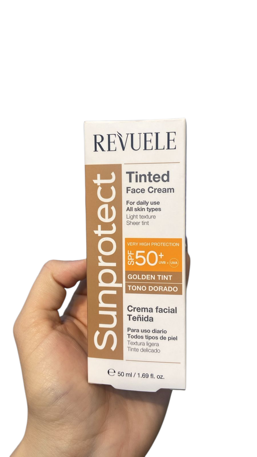 Protector solar revuele con color